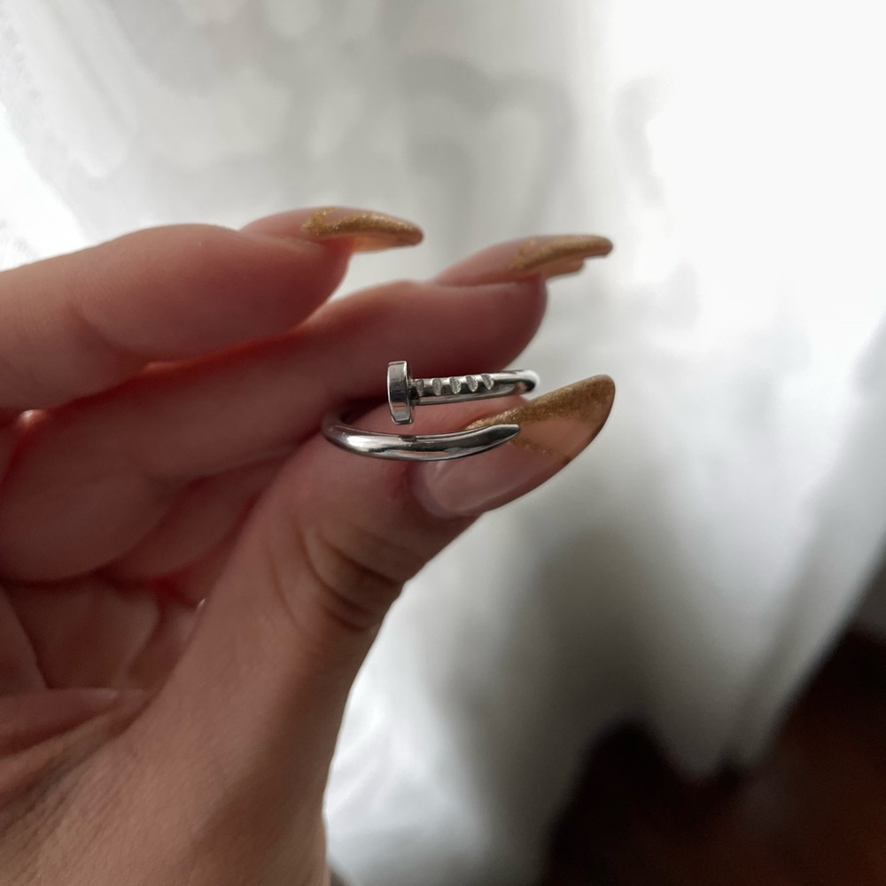 Sterling Silver Nail Inspired Ring size 7.5/8